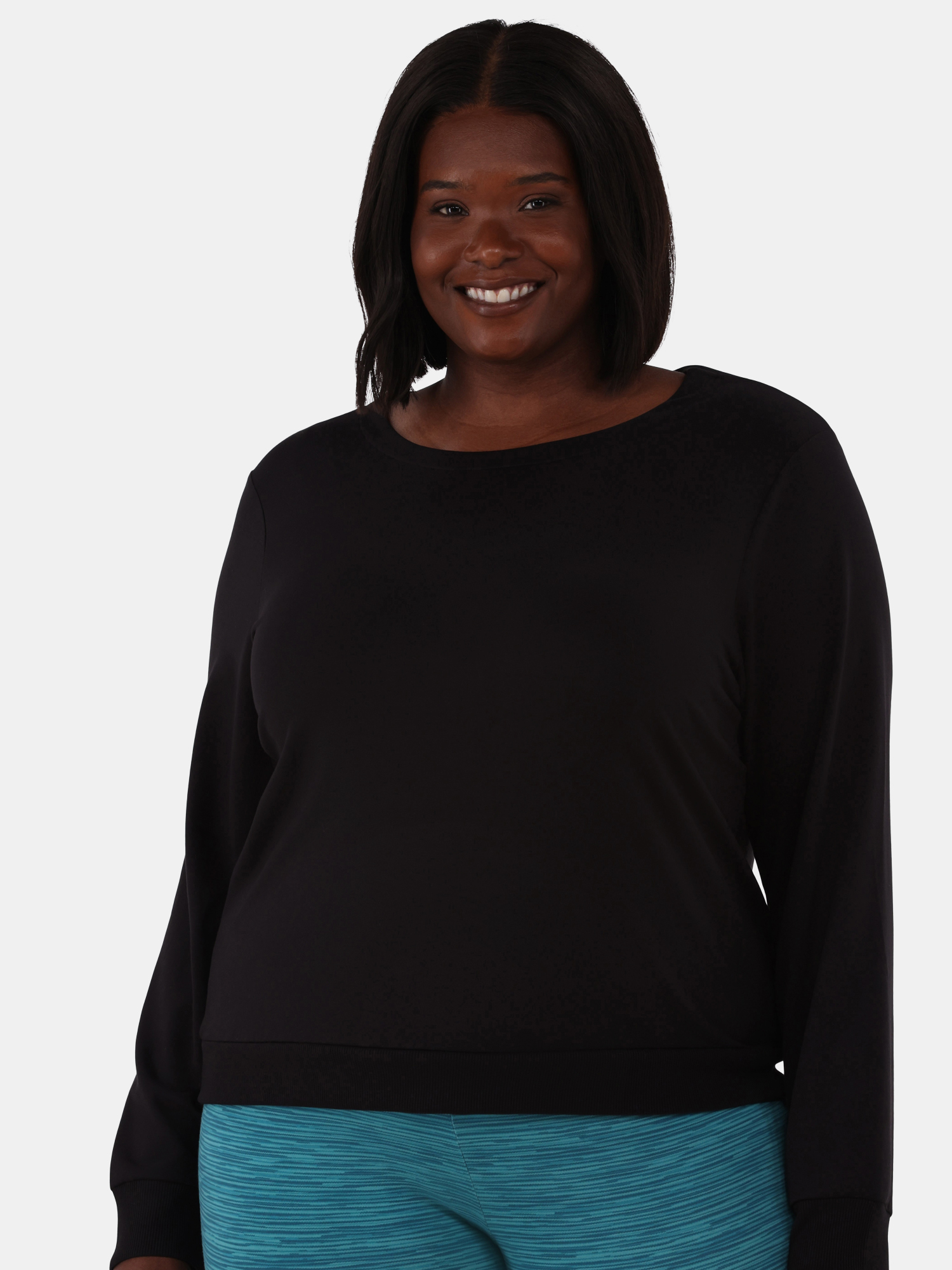Avia Women's and Women's Plus Twist Back Top with Long Sleeves, Sizes XS-4X